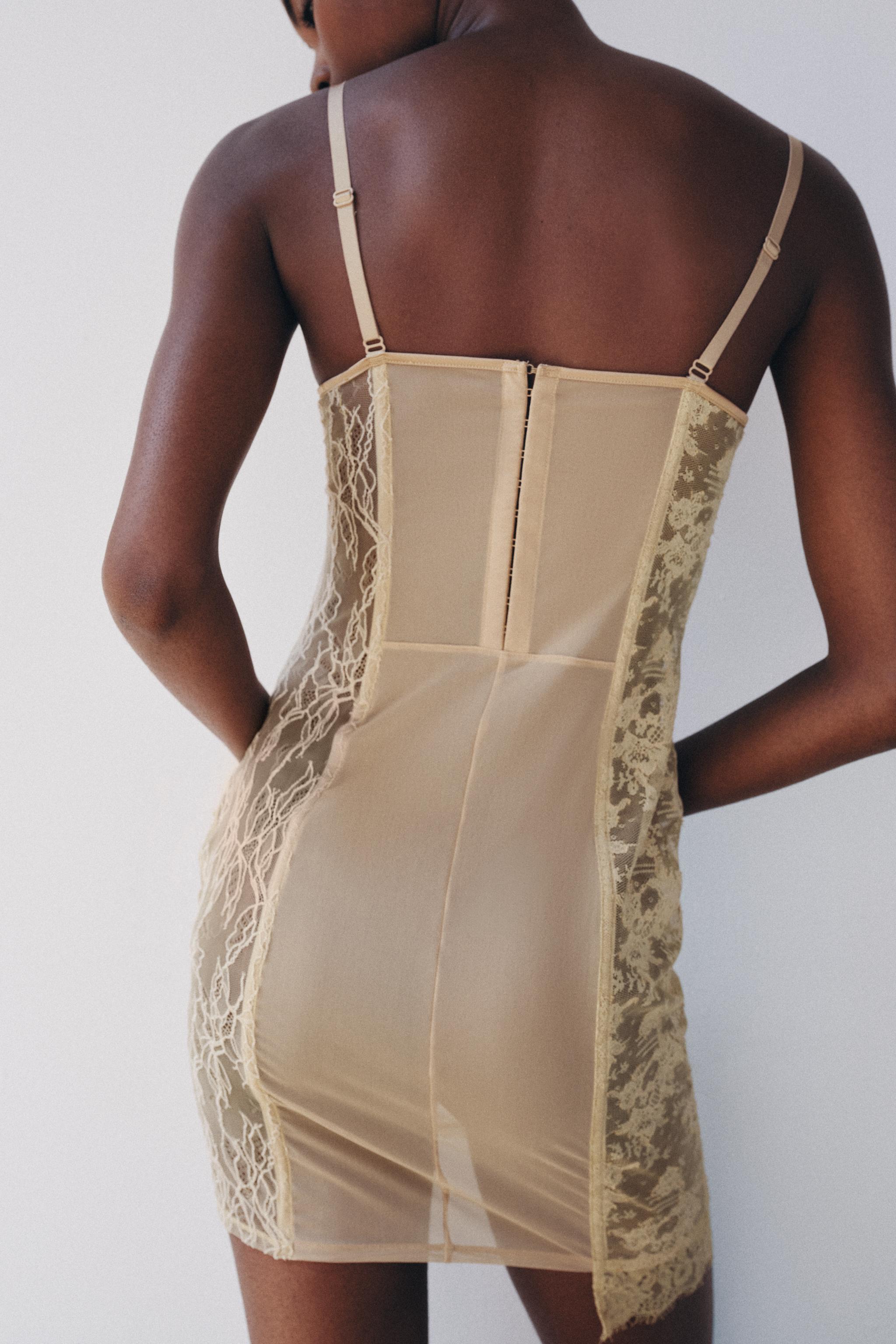LACE CORSET DRESS WITH TIE